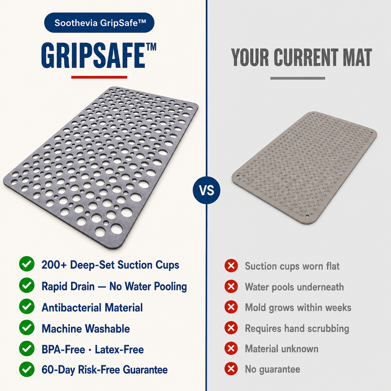 GripSafe™ — Non-Slip Antibacterial Shower Mat