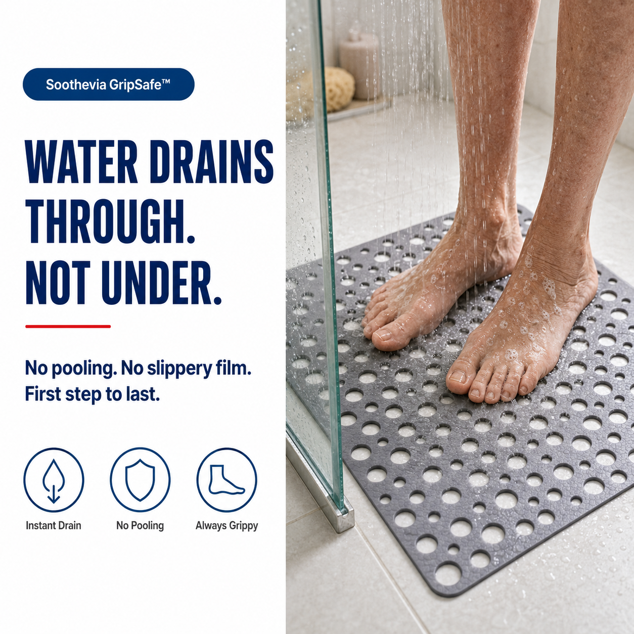 GripSafe™ — Non-Slip Antibacterial Shower Mat