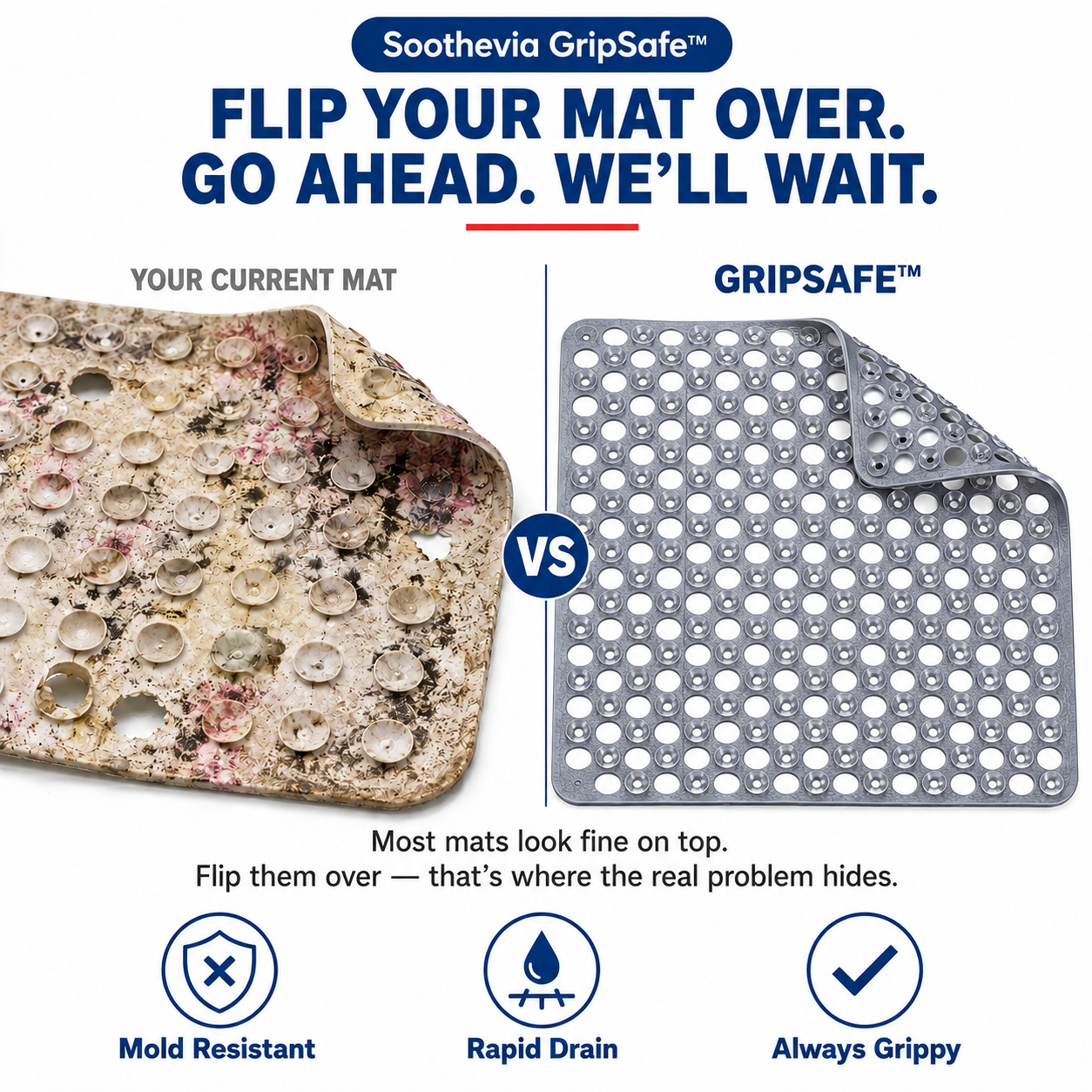 GripSafe™ — Non-Slip Antibacterial Shower Mat